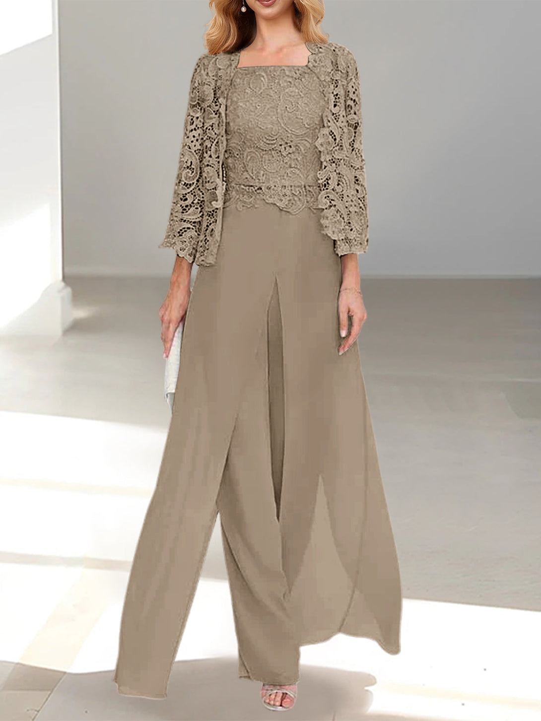 Sheath/Column Off-The-Shoulder Short Sleeves Tea-Length Unique Mother Of The Bride Dresses With Feathers BabaMila