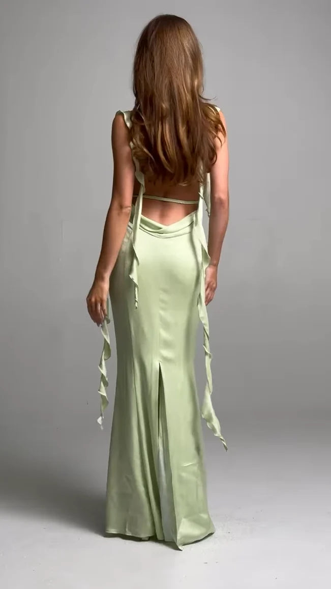 Sheath/Column Strapless Sleeveless Floor-Length Long Evening Dresses With Sash BabaMila