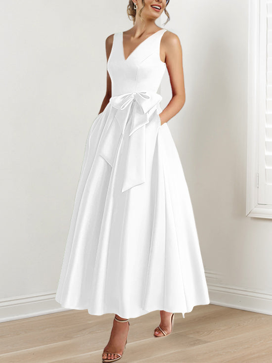 A-Line/Princess One-Shoulder 3/4 Length Sleeves Floor-Length Mother Of The Bride Dresses BabaMila