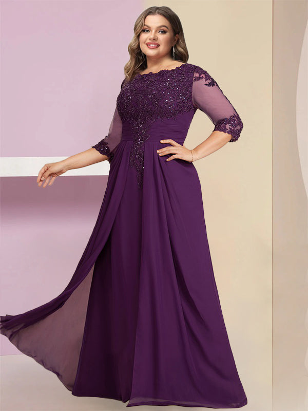 Sheath/Column Plus Size Mother Of The Bride Dresses With Sequins & Applique BabaMila