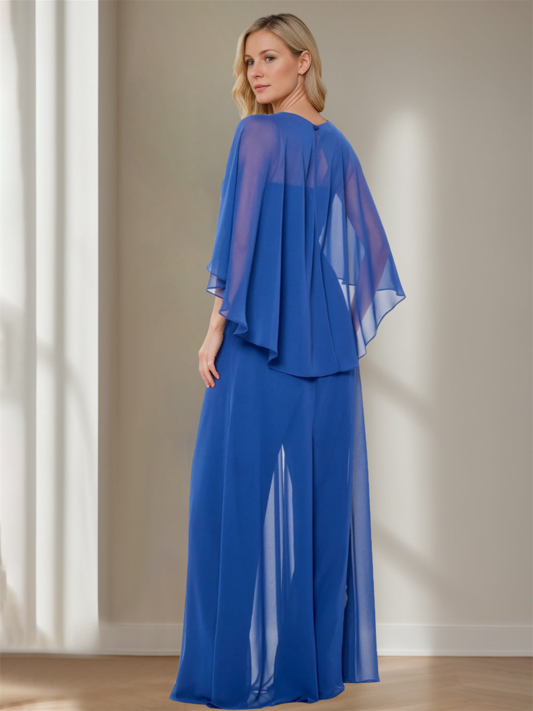 Sheath Bateau Neck Capelet Mother Of The Bride Dresses BabaMila