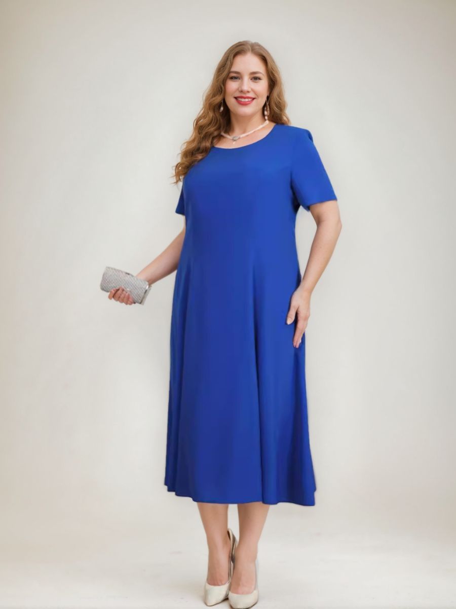 A-Line/Princess 3/4 Sleeves Tea-Length Plus Size Mother Of The Bride Dresses With Appliques & Jacket BabaMila