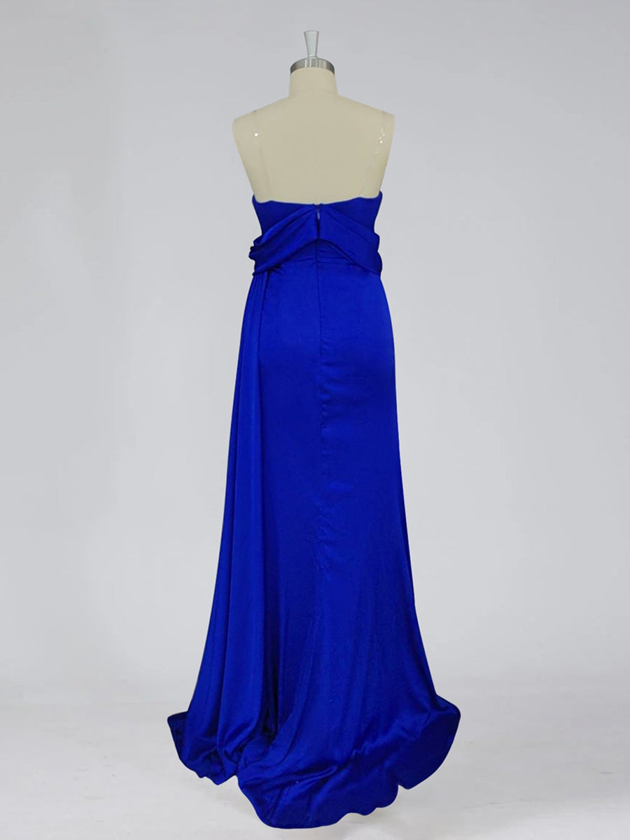 Trumpet Strapless Sweep Train Off-The-Shoulder Evening Dresses BabaMila