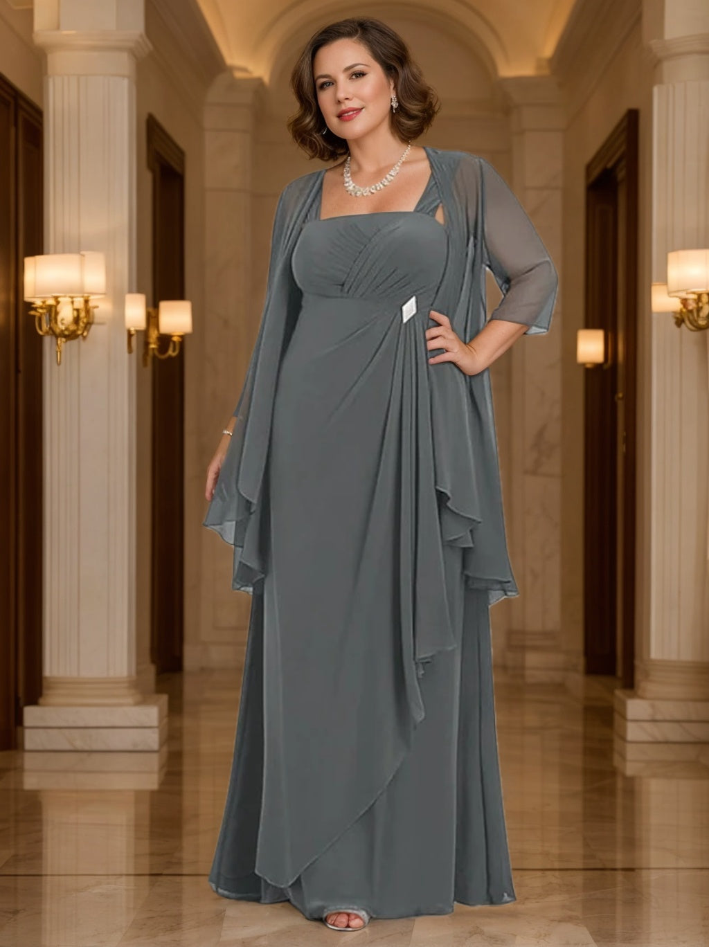 A-Line/Princess Spaghetti Straps Mother Of The Bride Dresses With Jacket BabaMila