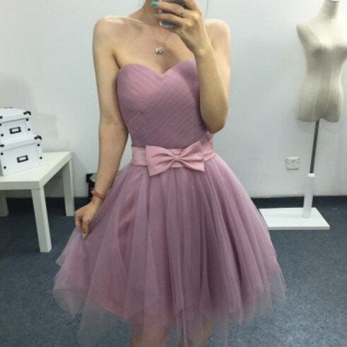 Homecoming Dress Sexy A-line Strapless Short Prom Dress Party Dress Homecoming Dress BabaMila