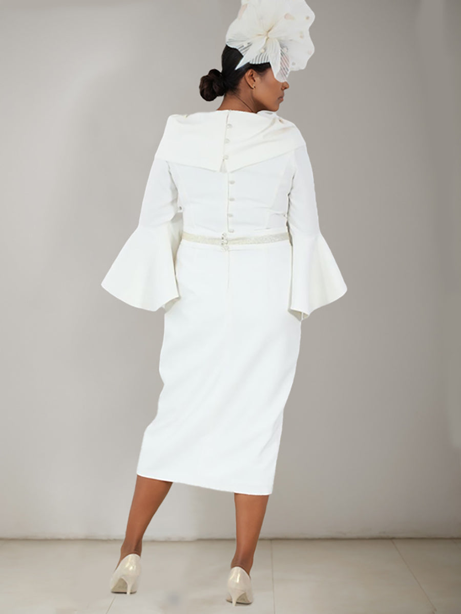 Sheath/Column 3/4 Sleeves Tea-Length Plus Size Mother Of The Bride Dresses With Belt & Pearl BabaMila