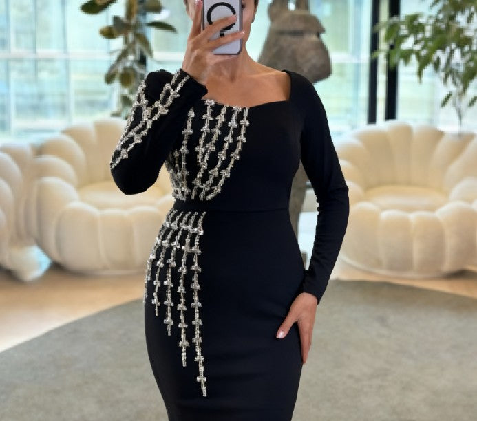 Sheath/Column V Neck Mother Of The Bride Dresses Short Sleeves Party Dresses Ankle-Length Stretch Satin BabaMila