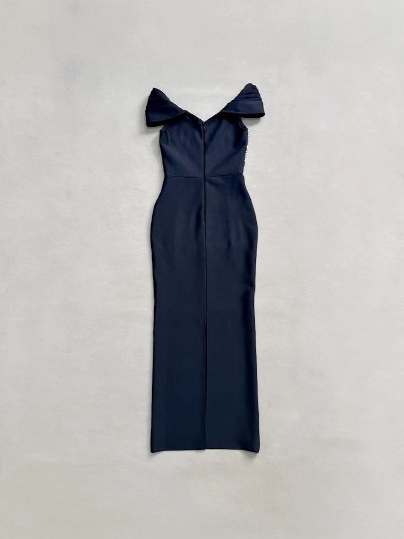 Sheath/Column V Neck Mother Of The Bride Dresses Short Sleeves Party Dresses Ankle-Length Stretch Satin BabaMila