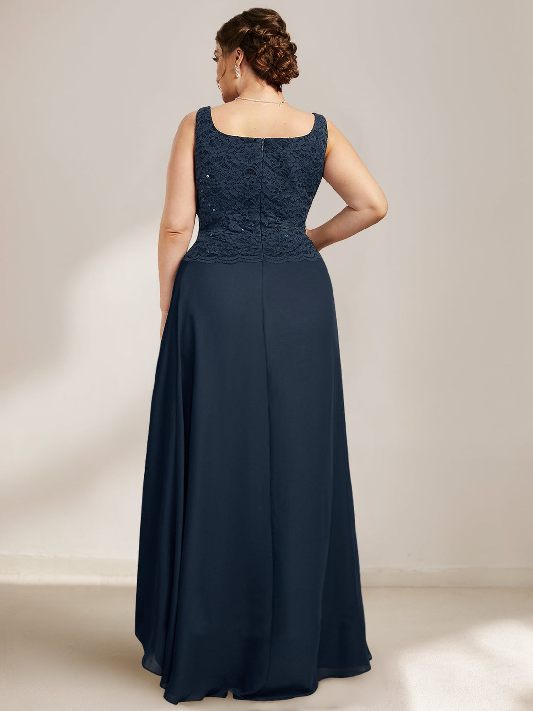 A-Line/Princess Scoop Plus Size Mother Of The Bride Dresses With Wrap/Jacket Chiffon BabaMila