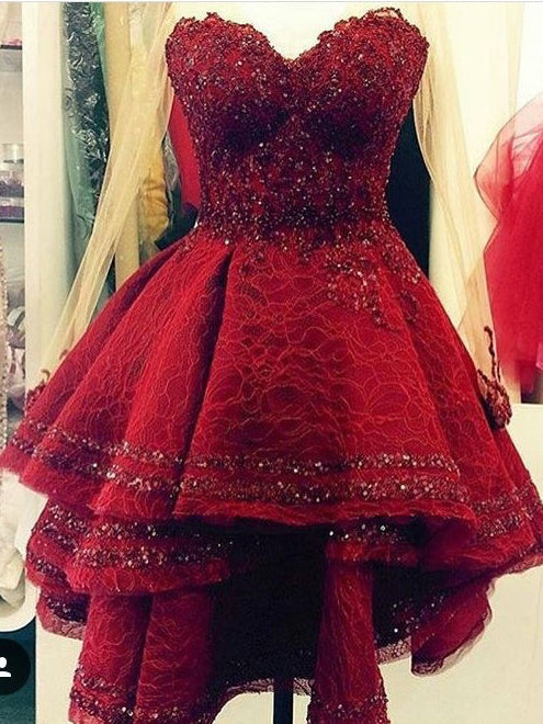 Sparkly Homecoming Dresses Lace Sweetheart Beautiful Short Prom Dress Party Dress Homecoming Dress BabaMila