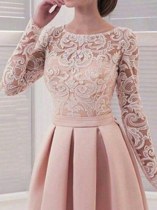 Long Sleeve Homecoming Dresses Lace A Line Simple Short Prom Dress Party Dress Homecoming Dress BabaMila