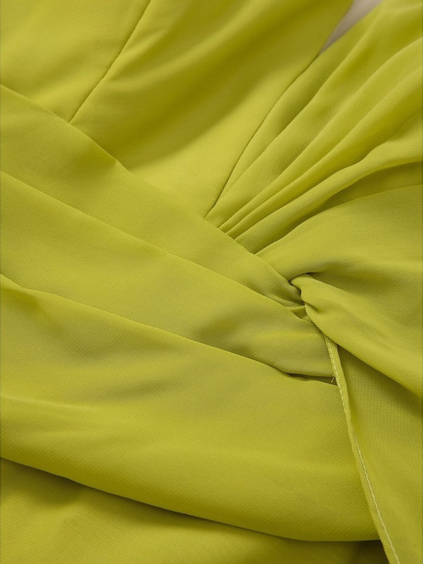 Trumpet/Mermaid V-Neck Long Sleeves Floor-Length Evening Dresses with Feather/Ruffles/Ruched BabaMila