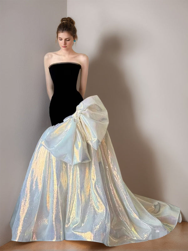 Trumpet/Mermaid Strapless Sleeveless Sophisticated Wedding Dress with Bow BabaMila