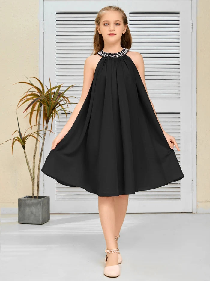Chiffon Junior Bridesmaid Dress/Girls Birthday Dresses Gidiondress