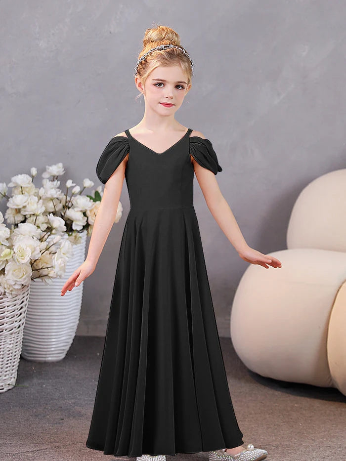 Girls Birthday Dresses Chiffon Floor-Length Junior Bridesmaid Dress/Party Dresses Gidiondress
