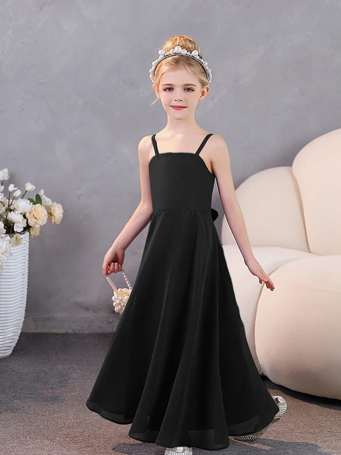 Girls Dresses Simple Chiffon Floor-Length Junior Bridesmaid Dresses Gidiondress