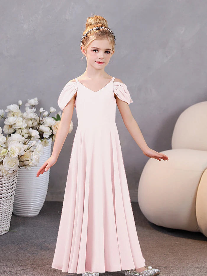 Girls Birthday Dresses Chiffon Floor-Length Junior Bridesmaid Dress/Party Dresses Gidiondress