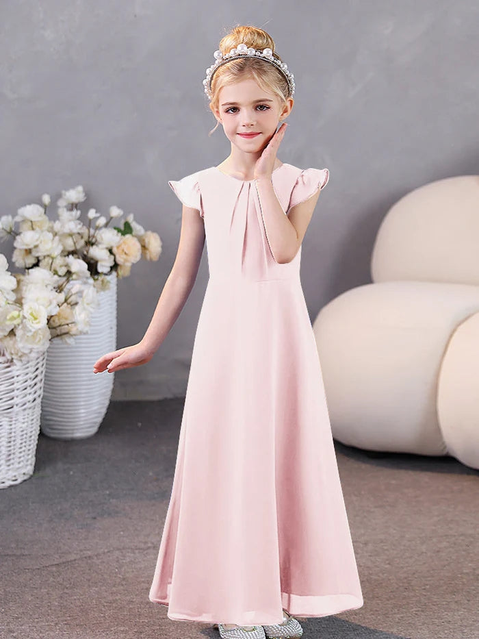 Girls Dresses Junior Bridesmaid Dress Chiffon Floor-Length Party Dresses Gidiondress