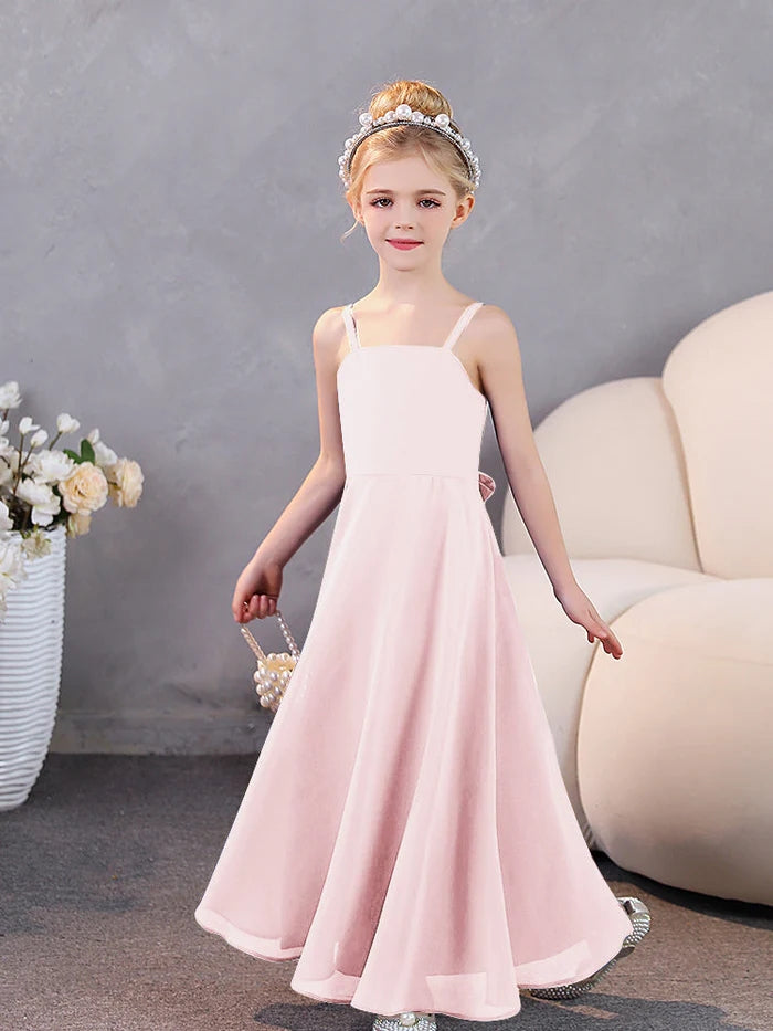 Girls Dresses Simple Chiffon Floor-Length Junior Bridesmaid Dresses Gidiondress