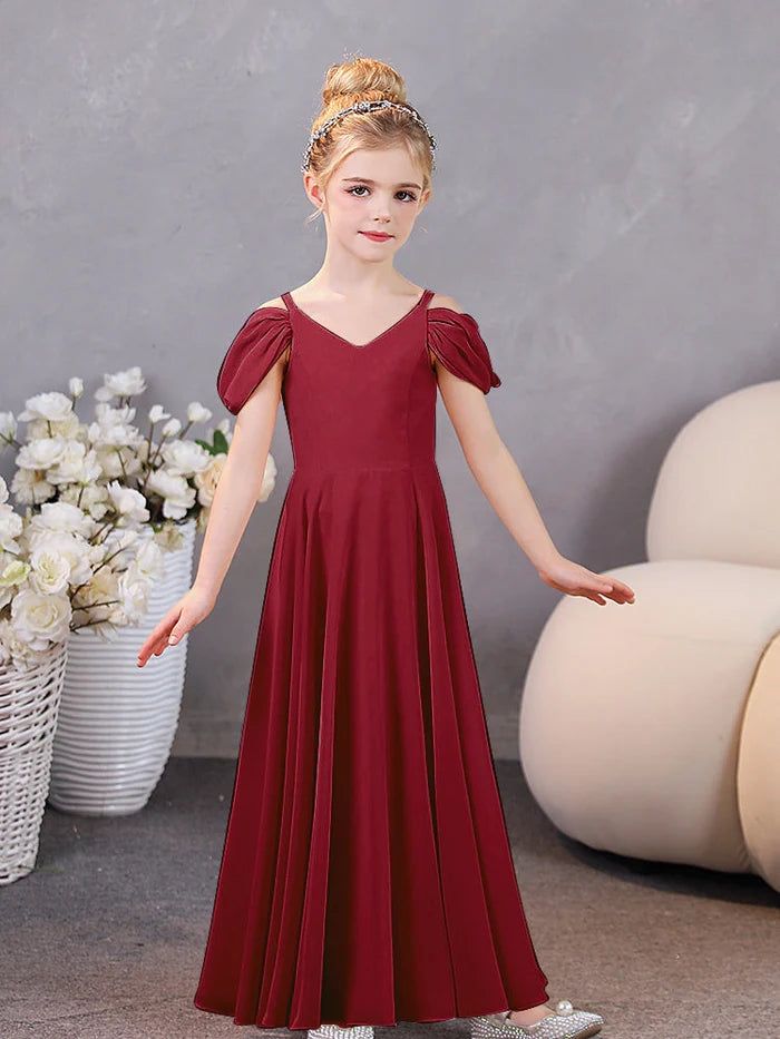 Girls Birthday Dresses Chiffon Floor-Length Junior Bridesmaid Dress/Party Dresses Gidiondress