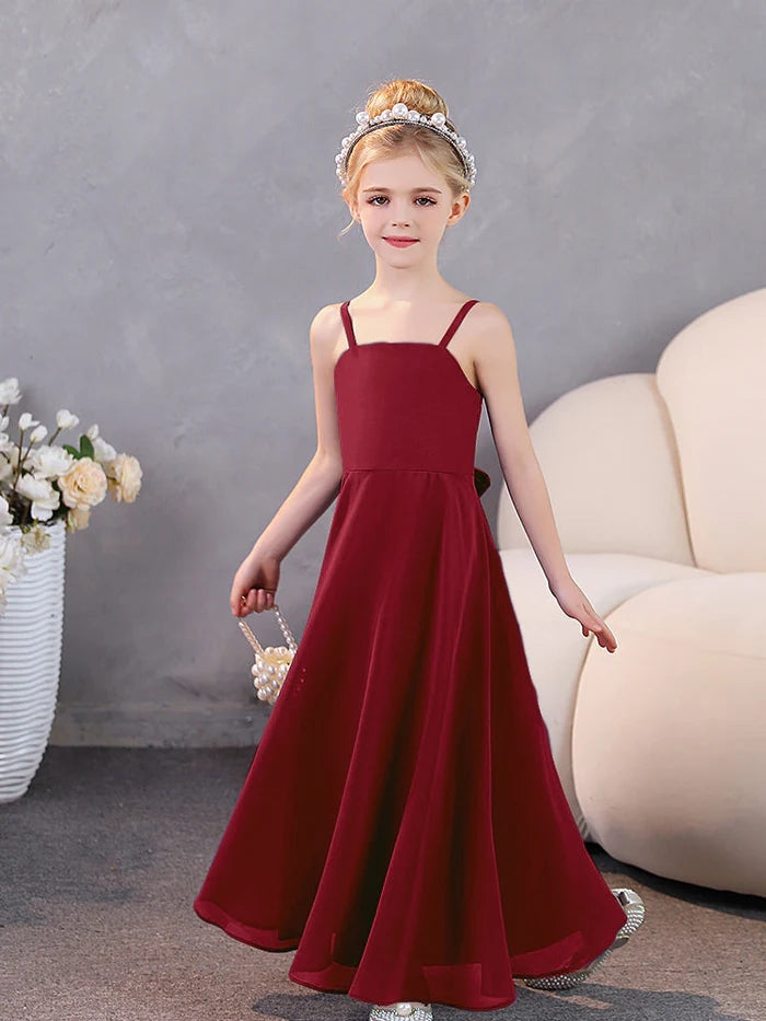 Girls Dresses Simple Chiffon Floor-Length Junior Bridesmaid Dresses Gidiondress