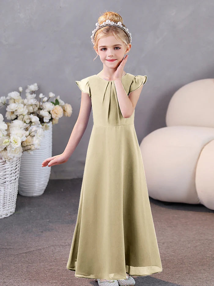 Girls Dresses Junior Bridesmaid Dress Chiffon Floor-Length Party Dresses Gidiondress