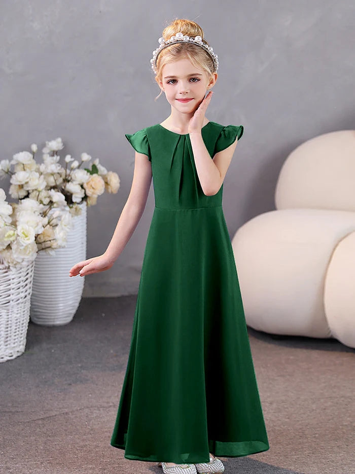 Girls Dresses Junior Bridesmaid Dress Chiffon Floor-Length Party Dresses Gidiondress