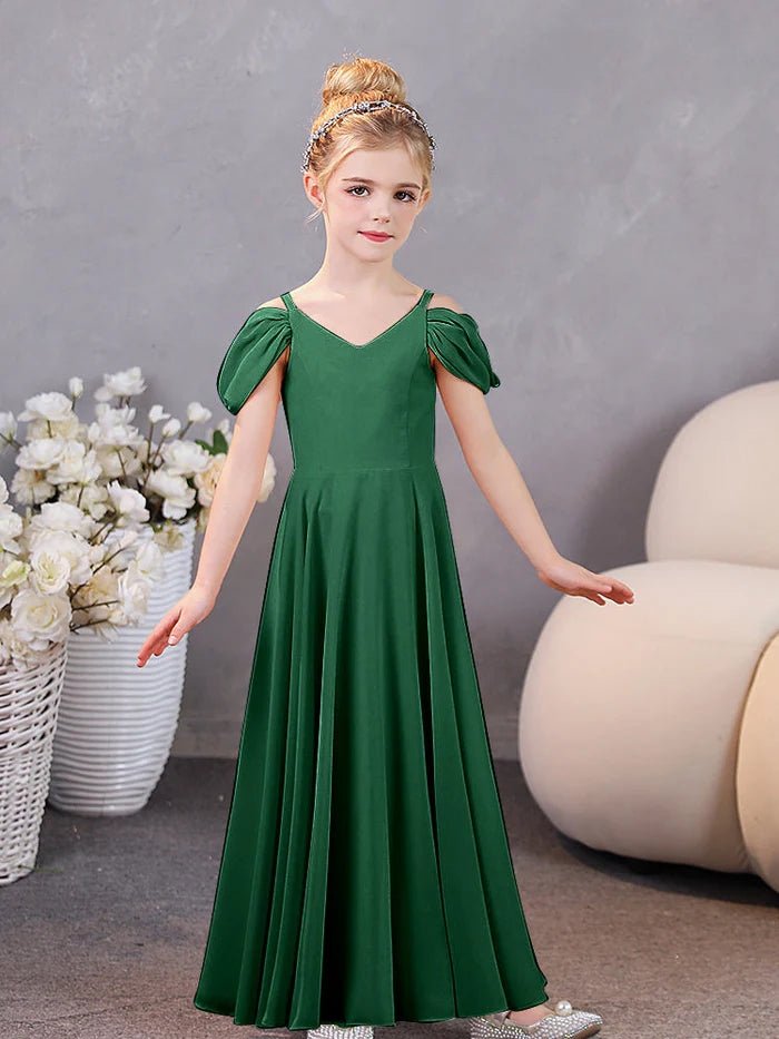 Girls Birthday Dresses Chiffon Floor-Length Junior Bridesmaid Dress/Party Dresses Gidiondress