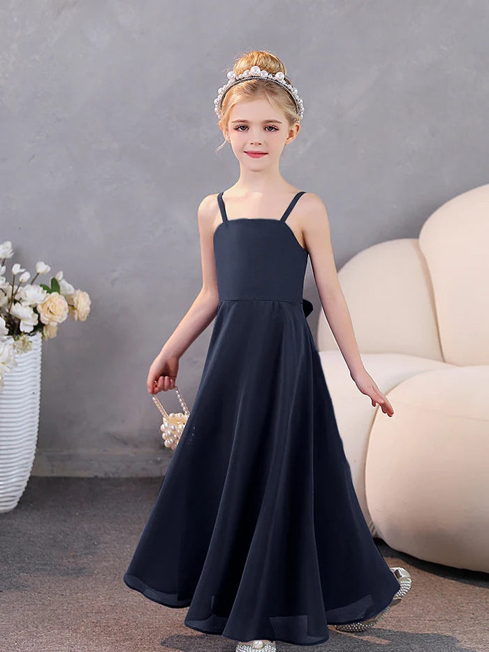 Girls Dresses Simple Chiffon Floor-Length Junior Bridesmaid Dresses Gidiondress
