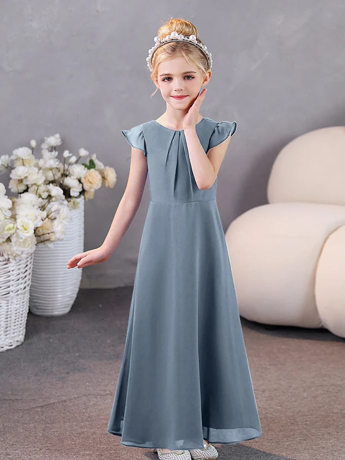 Girls Dresses Junior Bridesmaid Dress Chiffon Floor-Length Party Dresses Gidiondress