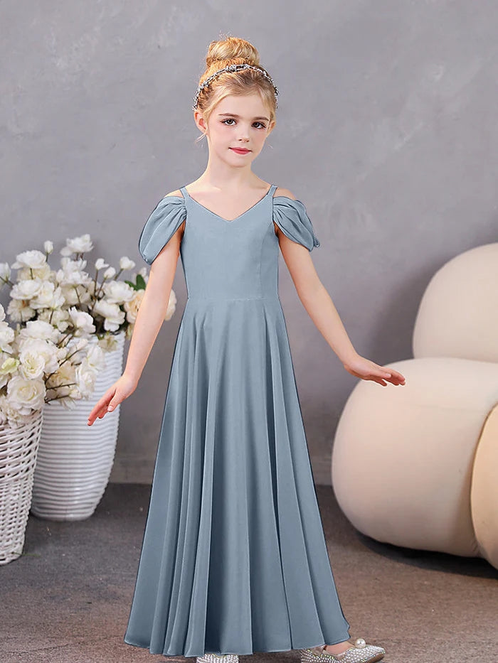 Girls Birthday Dresses Chiffon Floor-Length Junior Bridesmaid Dress/Party Dresses Gidiondress