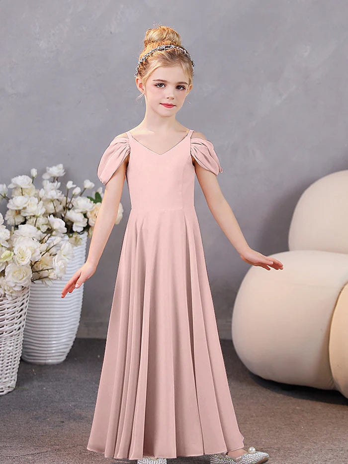 Girls Birthday Dresses Chiffon Floor-Length Junior Bridesmaid Dress/Party Dresses Gidiondress