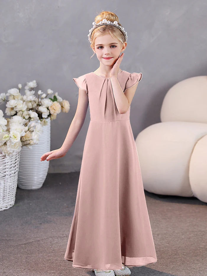 Girls Dresses Junior Bridesmaid Dress Chiffon Floor-Length Party Dresses Gidiondress