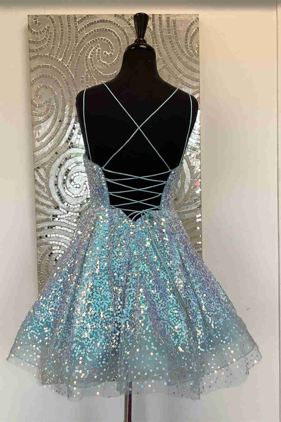 Cute Hot Pink Sequins A-Line Short Homecoming Dress BabaMila