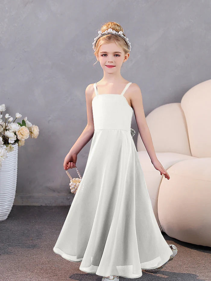 Girls Dresses Simple Chiffon Floor-Length Junior Bridesmaid Dresses Gidiondress