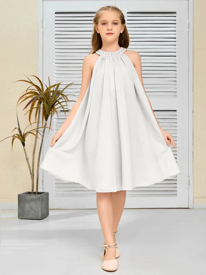 Chiffon Junior Bridesmaid Dress/Girls Birthday Dresses Gidiondress