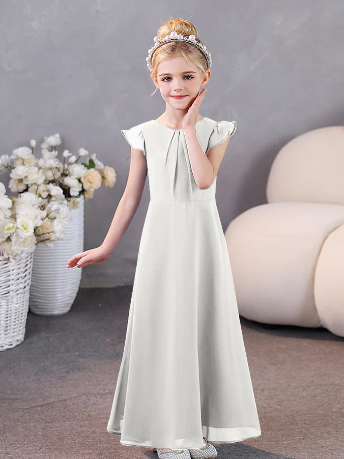 Girls Dresses Junior Bridesmaid Dress Chiffon Floor-Length Party Dresses Gidiondress