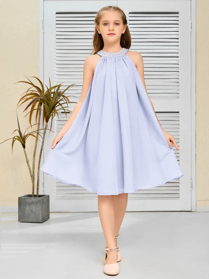 Chiffon Junior Bridesmaid Dress/Girls Birthday Dresses Gidiondress