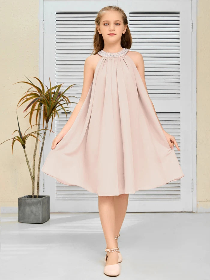 Chiffon Junior Bridesmaid Dress/Girls Birthday Dresses Gidiondress