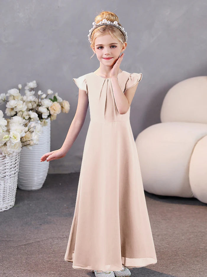 Girls Dresses Junior Bridesmaid Dress Chiffon Floor-Length Party Dresses Gidiondress