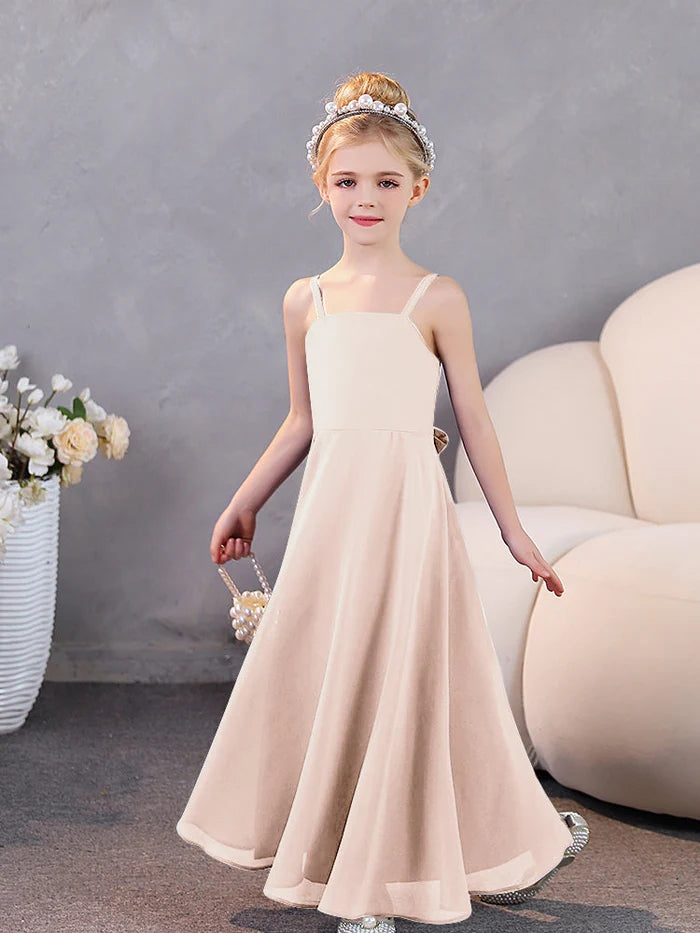 Girls Dresses Simple Chiffon Floor-Length Junior Bridesmaid Dresses Gidiondress