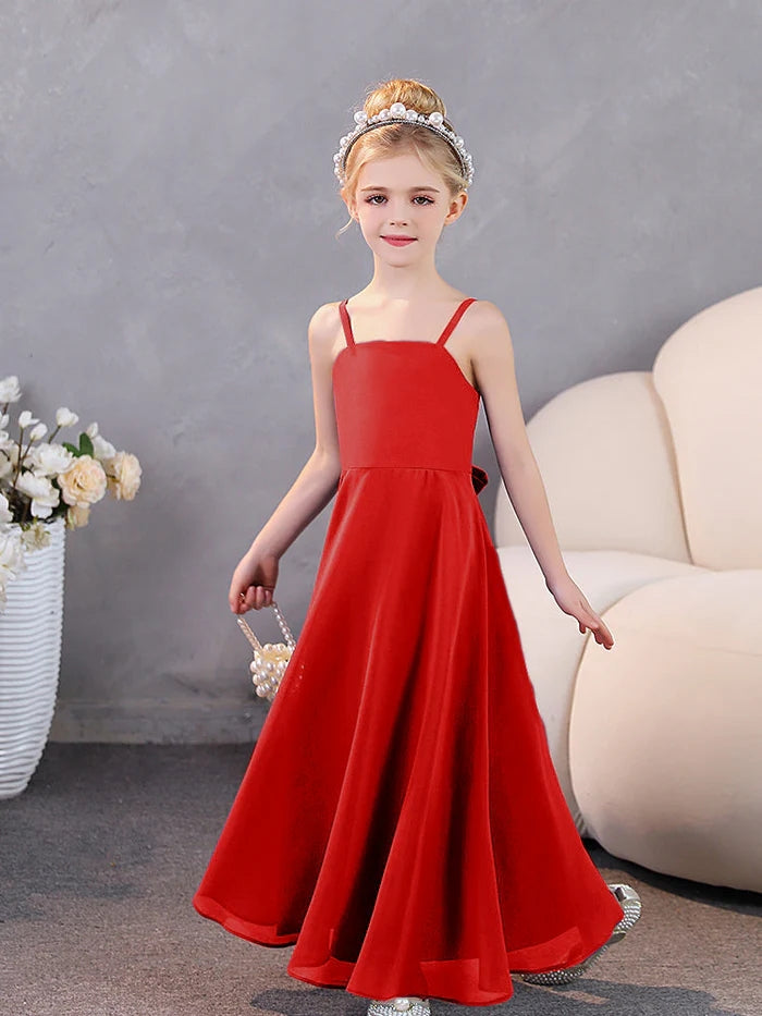 Girls Dresses Simple Chiffon Floor-Length Junior Bridesmaid Dresses Gidiondress