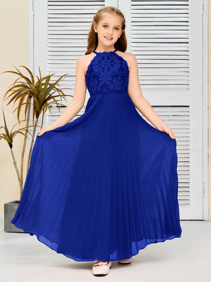 Floor-Length Lace/Chiffon Junior Bridesmaid Dress/Girls Birthday Dresses Gidiondress