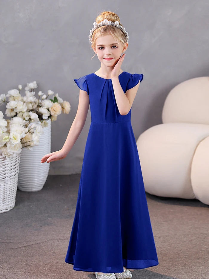 Girls Dresses Junior Bridesmaid Dress Chiffon Floor-Length Party Dresses Gidiondress