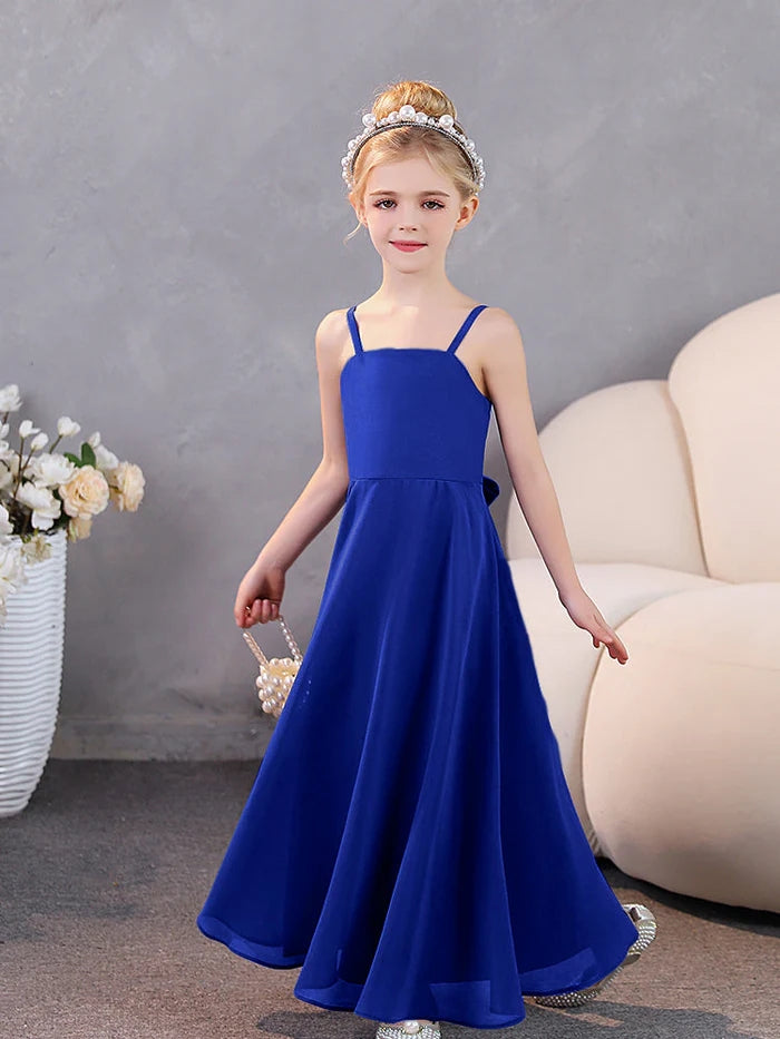 Girls Dresses Simple Chiffon Floor-Length Junior Bridesmaid Dresses Gidiondress