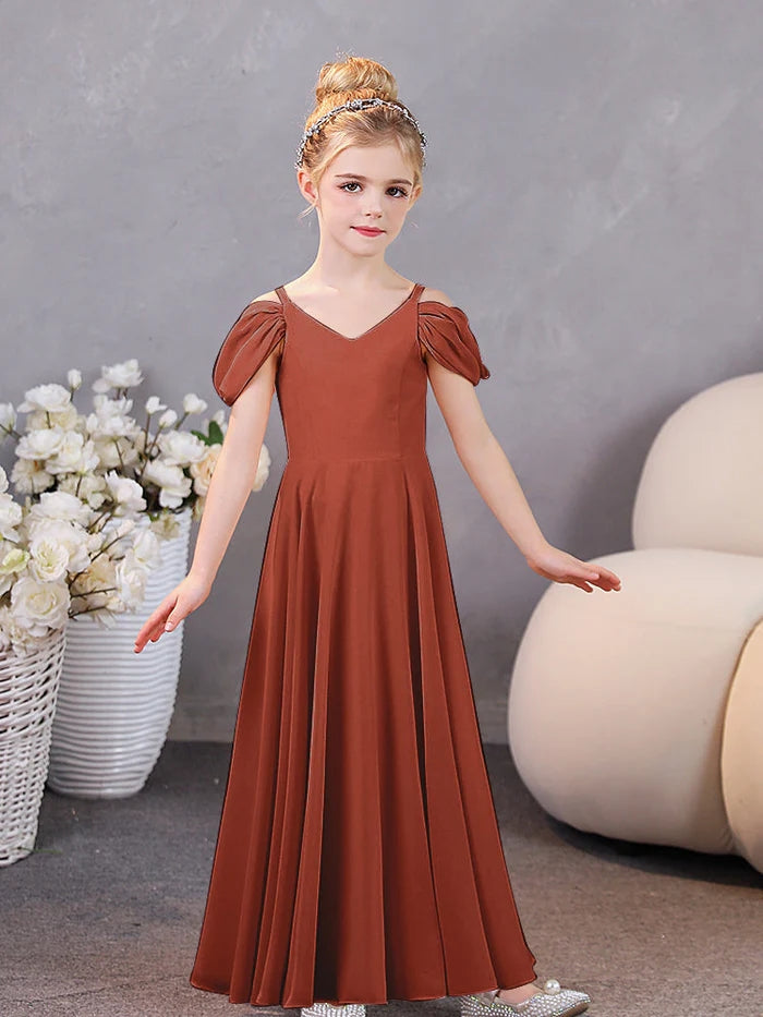 Girls Birthday Dresses Chiffon Floor-Length Junior Bridesmaid Dress/Party Dresses Gidiondress