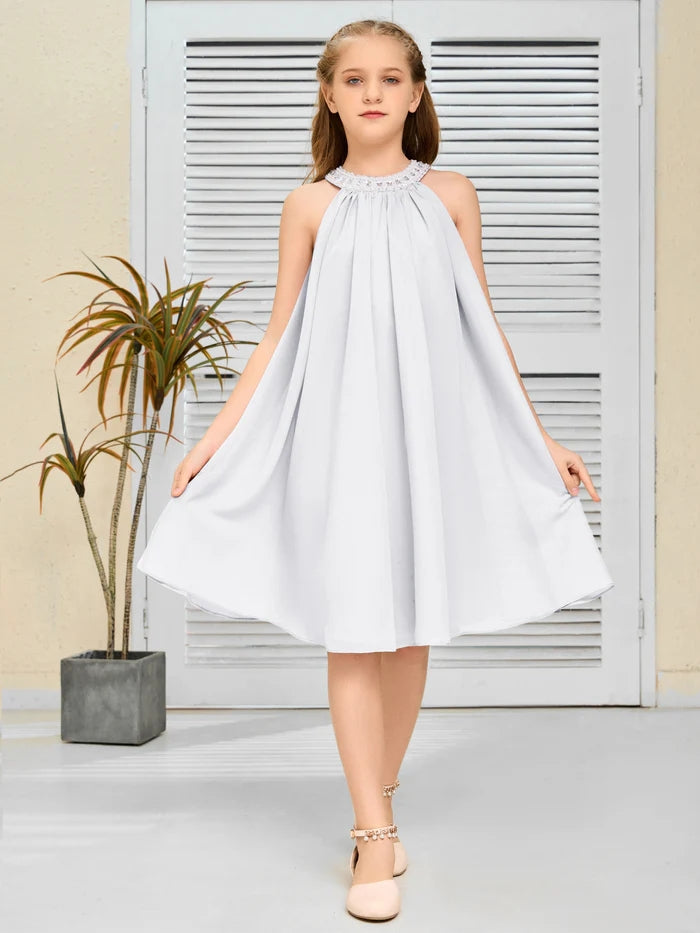 Chiffon Junior Bridesmaid Dress/Girls Birthday Dresses Gidiondress