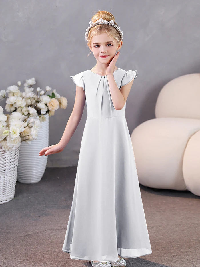 Girls Dresses Junior Bridesmaid Dress Chiffon Floor-Length Party Dresses Gidiondress
